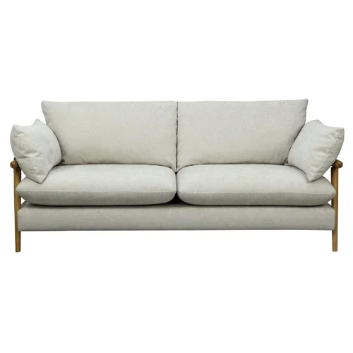Nordlen sofa 4os. z drewnianymi bokami kremowa