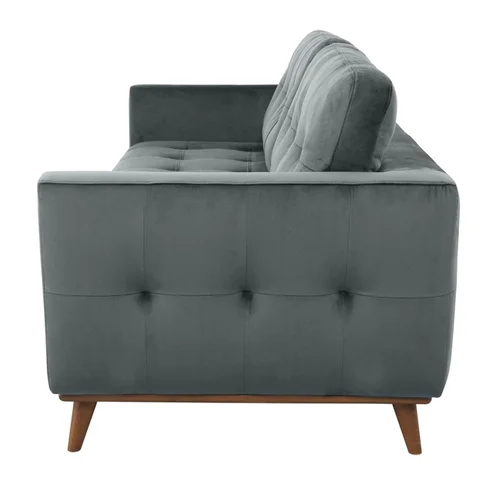 Sofa skandynawska Boden 3os. szary welur - zdjęcie 2