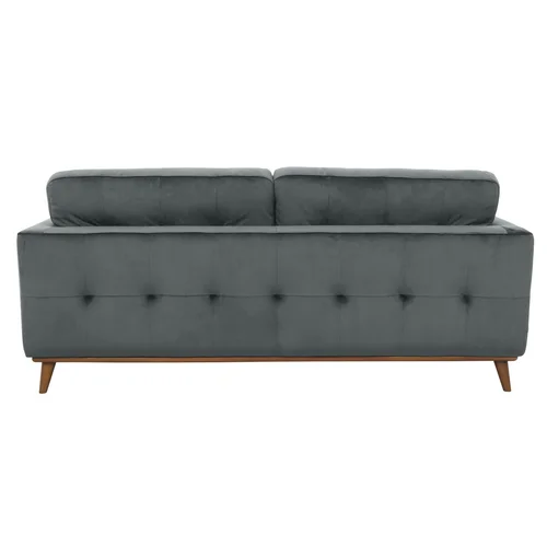 Sofa skandynawska Boden 3os. szary welur - zdjęcie 3