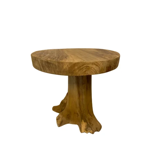 Stolik z naturalnego kawałka drewna teak I